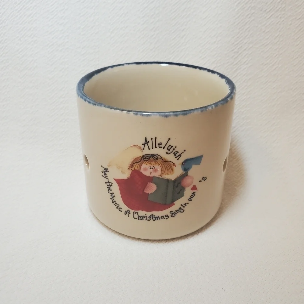 Crazy Mountain‎ Glazed Pottery Crock Candle / Potpourri Holder.